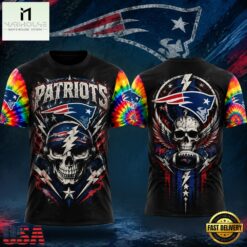 New England Patriots x Grateful Dead Night T Shirt, Popular 3D Music Tee New England Patriots X Grateful Dead Night T Shirt