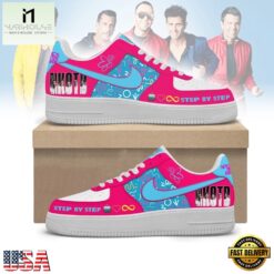 New Kids On The Block NKOTB Step By Step Pink 90s Pop Air Force 1 Shoes Sneakers, Music Artist AF1 Shoes New Kids ON The Block Nkotb Step BY Step Pink 90s Pop Air Force 1 Shoes Sneakers