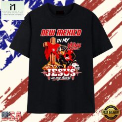 New Mexico in My Veins Jesus in My Heart Football Dog T Shirt, Stylish 2D Graphic Shirt New Mexico IN MY Veins Jesus IN MY Heart Football Dog T Shirt