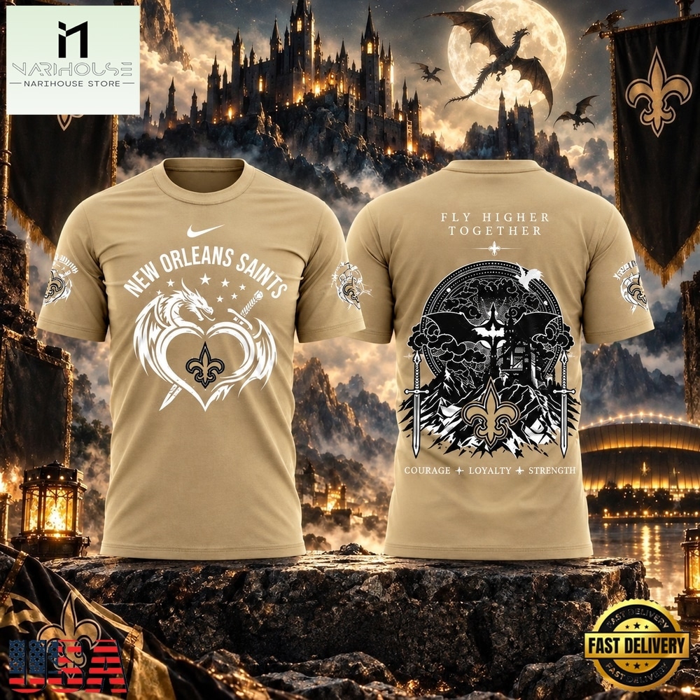 New Orleans Saints Fourth Wing Night 2026 Gold T Shirt, Hot 3D Shirt Trend New Orleans Saints Fourth Wing Night 2026 Gold T Shirt, Hot 3D Shirt Trend