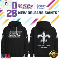 New Orleans Saints NFL Crucial Catch 2026 Limited Edition Black Hoodie Shirt, NFL Sporty Shirt New Orleans Saints Nfl Crucial Catch 2026 Limited Edition Black Hoodie Shirt