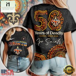 New Orleans Saints NFL Naidoc Week 2026 Unisex 3D Shirt, NFL Sporty Shirt New Orleans Saints Nfl Naidoc Week 2026 Unisex 3D Shirt