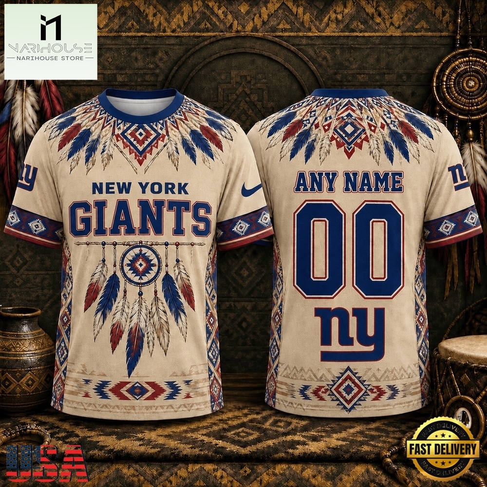 New York Giants 2026 NFL Native American Heritage 3D Shirt, NFL Sporty Shirt New York Giants 2026 Nfl Native American Heritage 3D Shirt