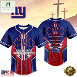 New York Giants NFL Blessed Beyond The Score Baseball Jersey, NFL Game Day Jersey New York Giants Nfl Blessed Beyond The Score Baseball Jersey