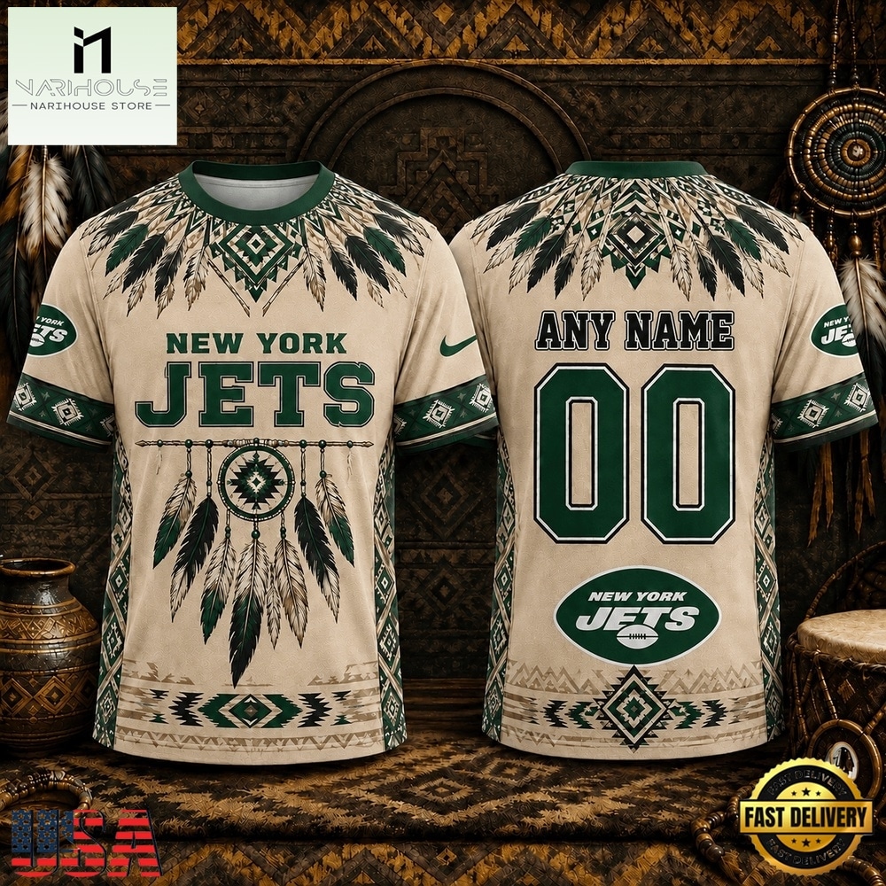 New York Jets 2026 NFL Native American Heritage 3D Shirt, NFL Sporty Shirt New York Jets 2026 Nfl Native American Heritage 3D Shirt