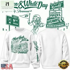 New York Jets City Skyline Green and White Day Sweatshirt, Hot 3D Shirt Trend New York Jets City Skyline Green And White Day Sweatshirt