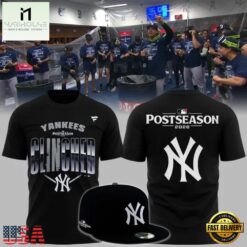 New York Yankees Postseason Clinched 2026 Black T Shirt, Hot 3D Shirt Trend New York Yankees Postseason Clinched 2026 Black T Shirt