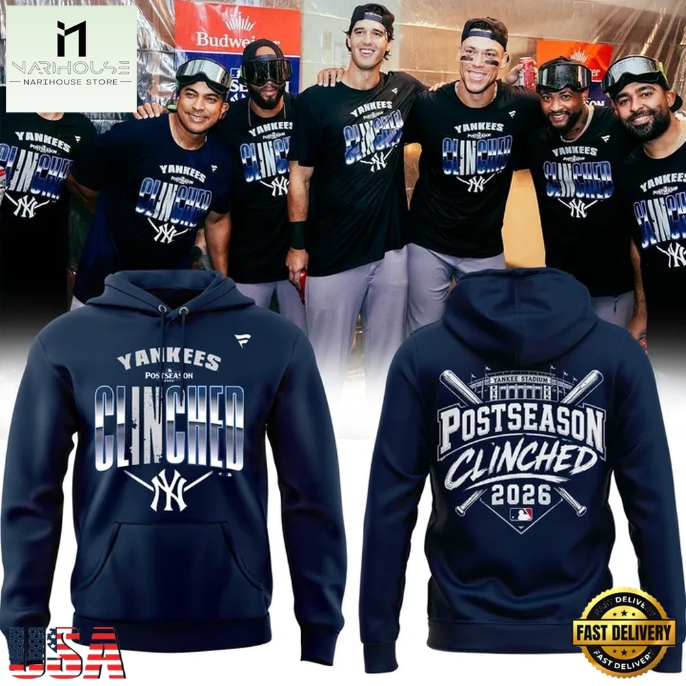 New York Yankees Postseason Clinched 2026 Exclusive Hoodie, Hot 3D Shirt Trend New York Yankees Postseason Clinched 2026 Exclusive Hoodie, Hot 3D Shirt Trend