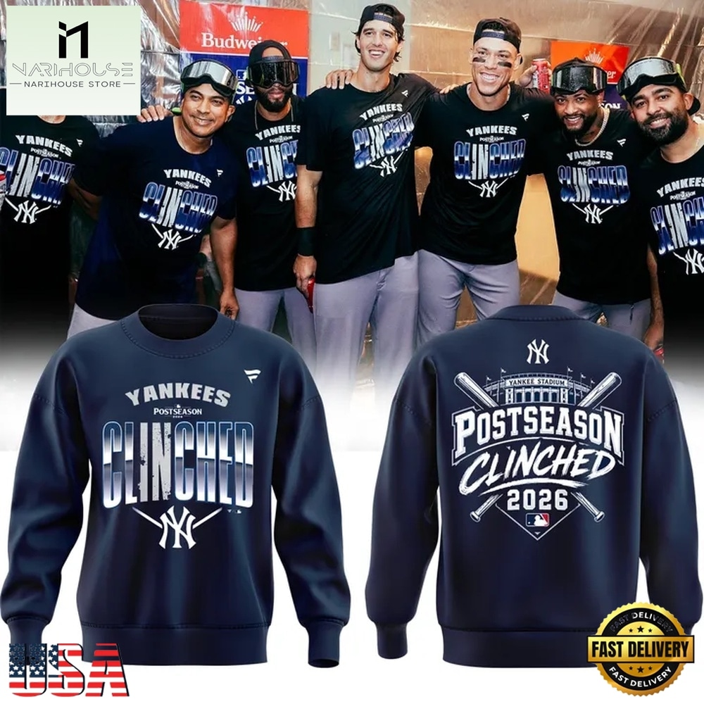 New York Yankees Postseason Clinched 2026 Exclusive Sweatshirt, Hot 3D Shirt Trend New York Yankees Postseason Clinched 2026 Exclusive Sweatshirt, Hot 3D Shirt Trend