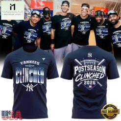 New York Yankees Postseason Clinched 2026 Exclusive T Shirt, Hot 3D Shirt Trend New York Yankees Postseason Clinched 2026 Exclusive T Shirt