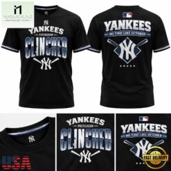 New York Yankees Postseason Clinched No Time Like October 2026 Black T Shirt, Hot 3D Shirt Trend New York Yankees Postseason Clinched NO Time Like October 2026 Black T Shirt