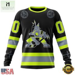NHL Arizona Coyotes Specialized With FireFighter Uniforms Color Hoodie, T Shirt, NHL 3D Game Day Tee Nhl Arizona Coyotes Specialized With Firefighter Uniforms Color Hoodie T Shirt 3