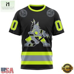 NHL Arizona Coyotes Specialized With FireFighter Uniforms Color Hoodie, T Shirt, NHL 3D Game Day Tee Nhl Arizona Coyotes Specialized With Firefighter Uniforms Color Hoodie T Shirt 4