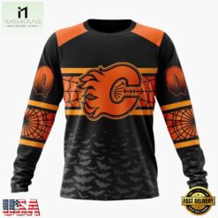 NHL Calgary Flames Halloween Design Personalized Hoodie, T Shirt, Sweatshirt, NHL 3D Game Day Tee Nhl Calgary Flames Halloween Design Personalized Hoodie T Shirt Sweatshirt 2