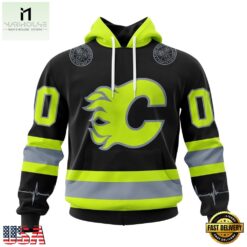 NHL Calgary Flames Specialized With FireFighter Uniforms Color Hoodie, T Shirt, NHL 3D Game Day Tee Nhl Calgary Flames Specialized With Firefighter Uniforms Color Hoodie T Shirt 1