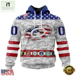 NHL Carolina Hurricanes Armed Forces Appreciation Design Hoodie, T Shirt, NHL 3D Game Day Tee Nhl Carolina Hurricanes Armed Forces Appreciation Design Hoodie T Shirt 1