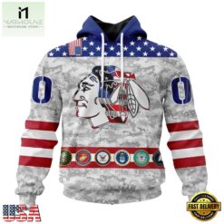 NHL Chicago Blackhawks Armed Forces Appreciation Design Hoodie, T Shirt, NHL 3D Game Day Tee Nhl Chicago Blackhawks Armed Forces Appreciation Design Hoodie T Shirt 1