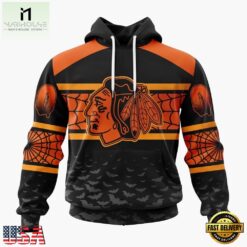 NHL Chicago Blackhawks Halloween Design Personalized Hoodie, T Shirt, Sweatshirt, NHL 3D Game Day Tee Nhl Chicago Blackhawks Halloween Design Personalized Hoodie T Shirt Sweatshirt 1