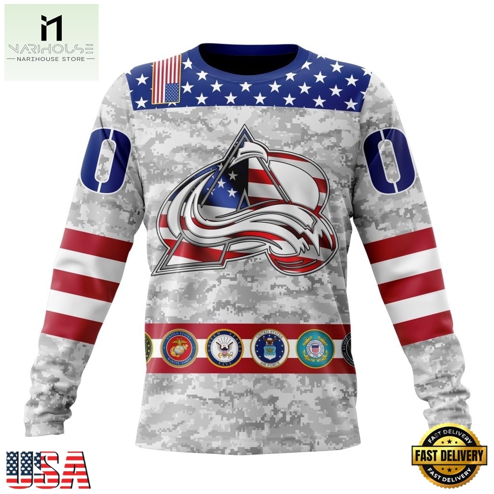 NHL Colorado Avalanche Armed Forces Appreciation Design Hoodie, T Shirt, NHL 3D Game Day Tee Nhl Colorado Avalanche Armed Forces Appreciation Design Hoodie T Shirt 3