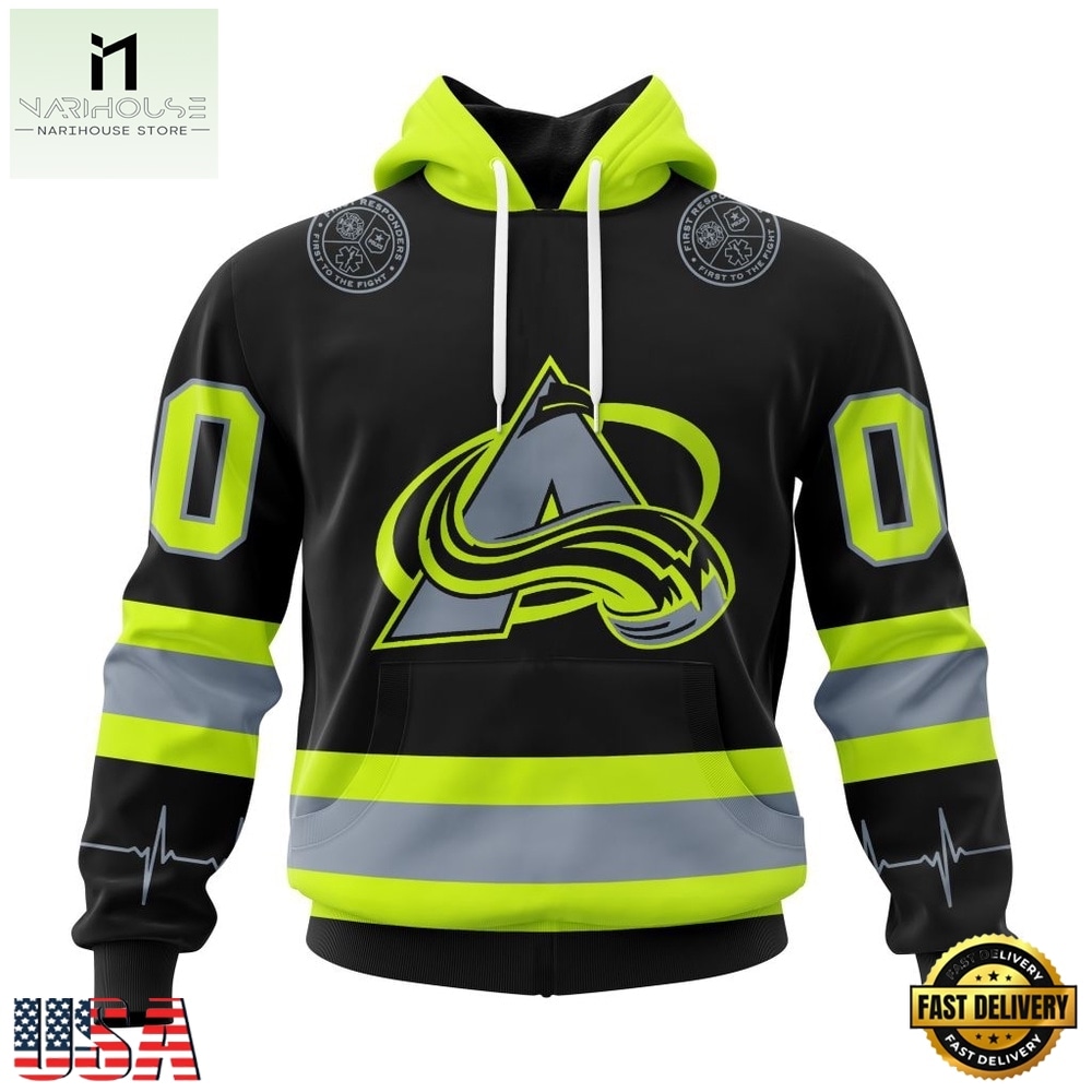 NHL Colorado Avalanche Specialized With FireFighter Uniforms Color Hoodie, T Shirt, NHL 3D Game Day Tee Nhl Colorado Avalanche Specialized With Firefighter Uniforms Color Hoodie T Shirt 1