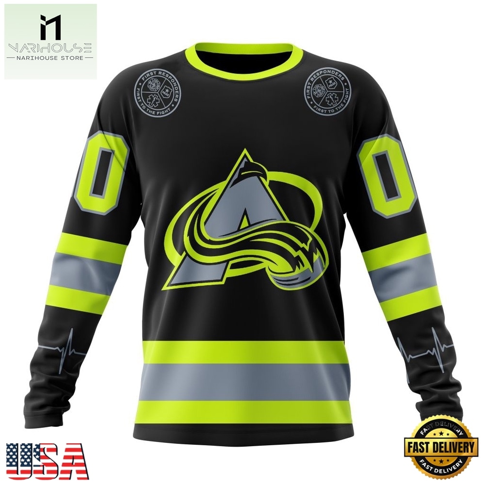 NHL Colorado Avalanche Specialized With FireFighter Uniforms Color Hoodie, T Shirt, NHL 3D Game Day Tee Nhl Colorado Avalanche Specialized With Firefighter Uniforms Color Hoodie T Shirt 3