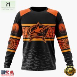 NHL Columbus Blue Jackets Halloween Design Personalized Hoodie, T Shirt, Sweatshirt, NHL 3D Game Day Tee Nhl Columbus Blue Jackets Halloween Design Personalized Hoodie T Shirt Sweatshirt 2