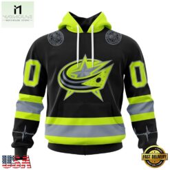 NHL Columbus Blue Jackets Specialized With FireFighter Uniforms Color Hoodie, T Shirt, NHL 3D Game Day Tee Nhl Columbus Blue Jackets Specialized With Firefighter Uniforms Color Hoodie T Shirt 1
