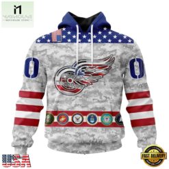 NHL Detroit Red Wings Armed Forces Appreciation Design Hoodie, T Shirt, NHL 3D Game Day Tee Nhl Detroit Red Wings Armed Forces Appreciation Design Hoodie T Shirt 1