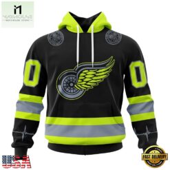 NHL Detroit Red Wings Specialized With FireFighter Uniforms Color Hoodie, T Shirt, NHL 3D Game Day Tee Nhl Detroit Red Wings Specialized With Firefighter Uniforms Color Hoodie T Shirt 1