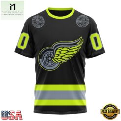 NHL Detroit Red Wings Specialized With FireFighter Uniforms Color Hoodie, T Shirt, NHL 3D Game Day Tee Nhl Detroit Red Wings Specialized With Firefighter Uniforms Color Hoodie T Shirt 4