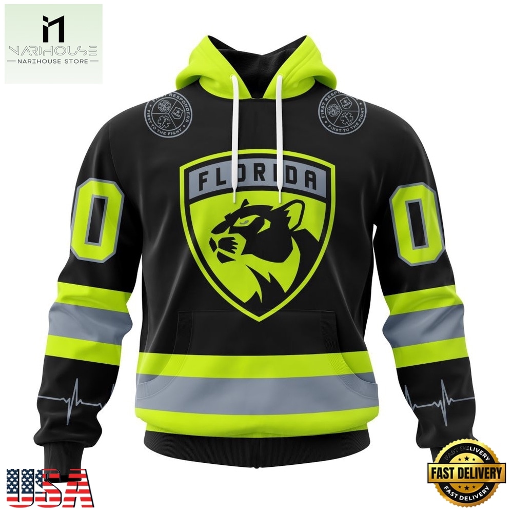 NHL Florida Panthers Specialized With FireFighter Uniforms Color Hoodie, T Shirt, NHL 3D Game Day Tee Nhl Florida Panthers Specialized With Firefighter Uniforms Color Hoodie T Shirt 1