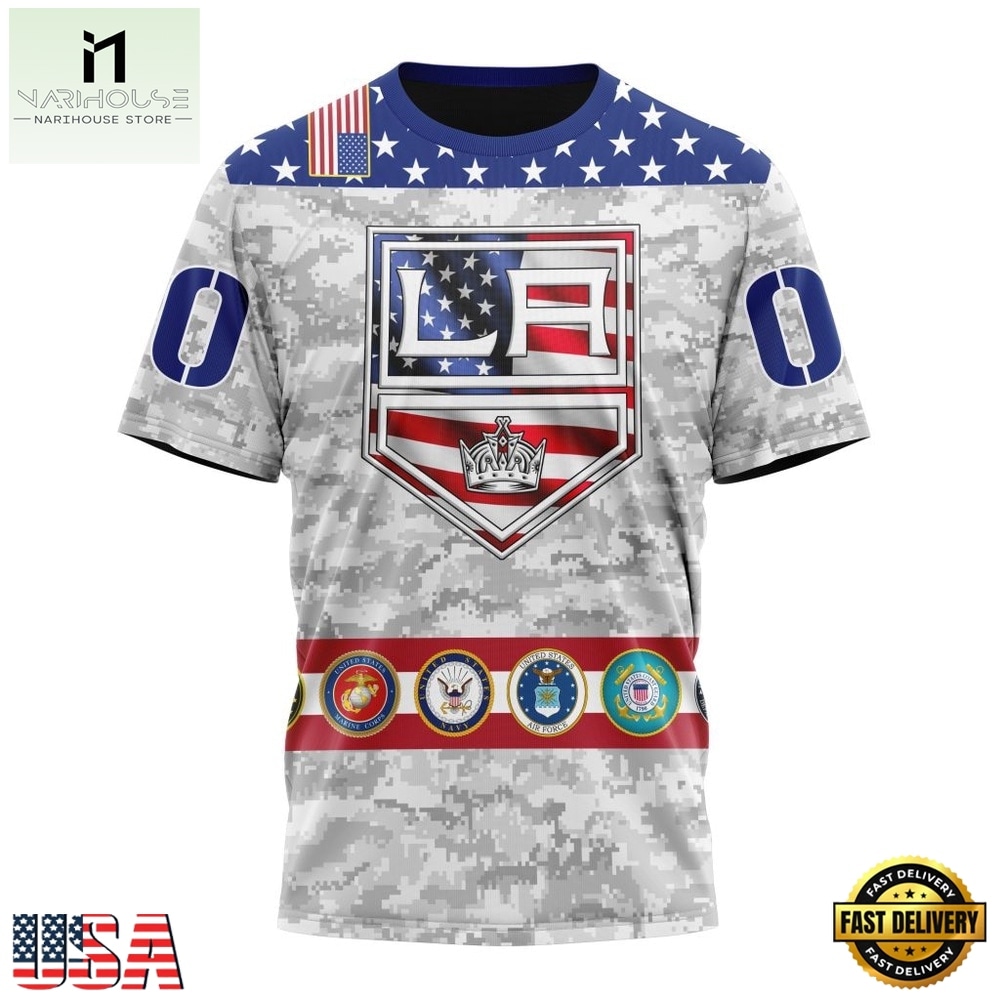 NHL Los Angeles Kings Armed Forces Appreciation Design Hoodie, T Shirt, NHL 3D Game Day Tee NHL Los Angeles Kings Armed Forces Appreciation Design Hoodie, T Shirt, NHL 3D Game Day Tee