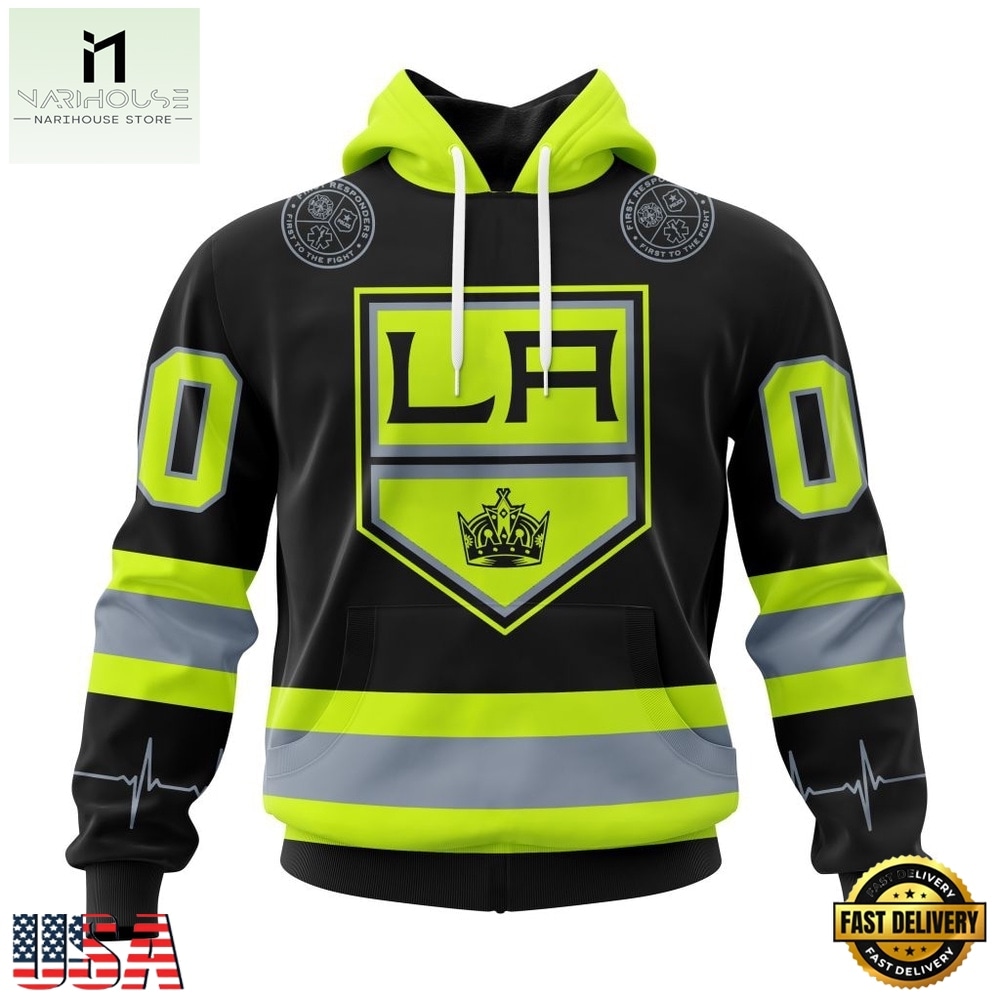 NHL Los Angeles Kings Specialized With FireFighter Uniforms Color Hoodie, T Shirt, NHL 3D Game Day Tee Nhl Los Angeles Kings Specialized With Firefighter Uniforms Color Hoodie T Shirt 1