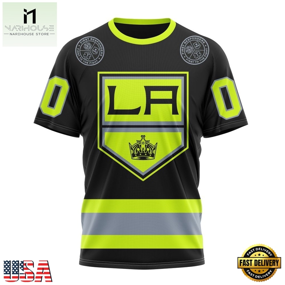NHL Los Angeles Kings Specialized With FireFighter Uniforms Color Hoodie, T Shirt, NHL 3D Game Day Tee Nhl Los Angeles Kings Specialized With Firefighter Uniforms Color Hoodie T Shirt 4