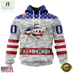 NHL Minnesota Wild Armed Forces Appreciation Design Hoodie, T Shirt, NHL 3D Game Day Tee Nhl Minnesota Wild Armed Forces Appreciation Design Hoodie T Shirt 1
