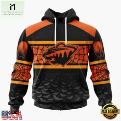 NHL Minnesota Wild Halloween Design Personalized Hoodie, T Shirt, Sweatshirt, NHL 3D Game Day Tee Nhl Minnesota Wild Halloween Design Personalized Hoodie T Shirt Sweatshirt 1