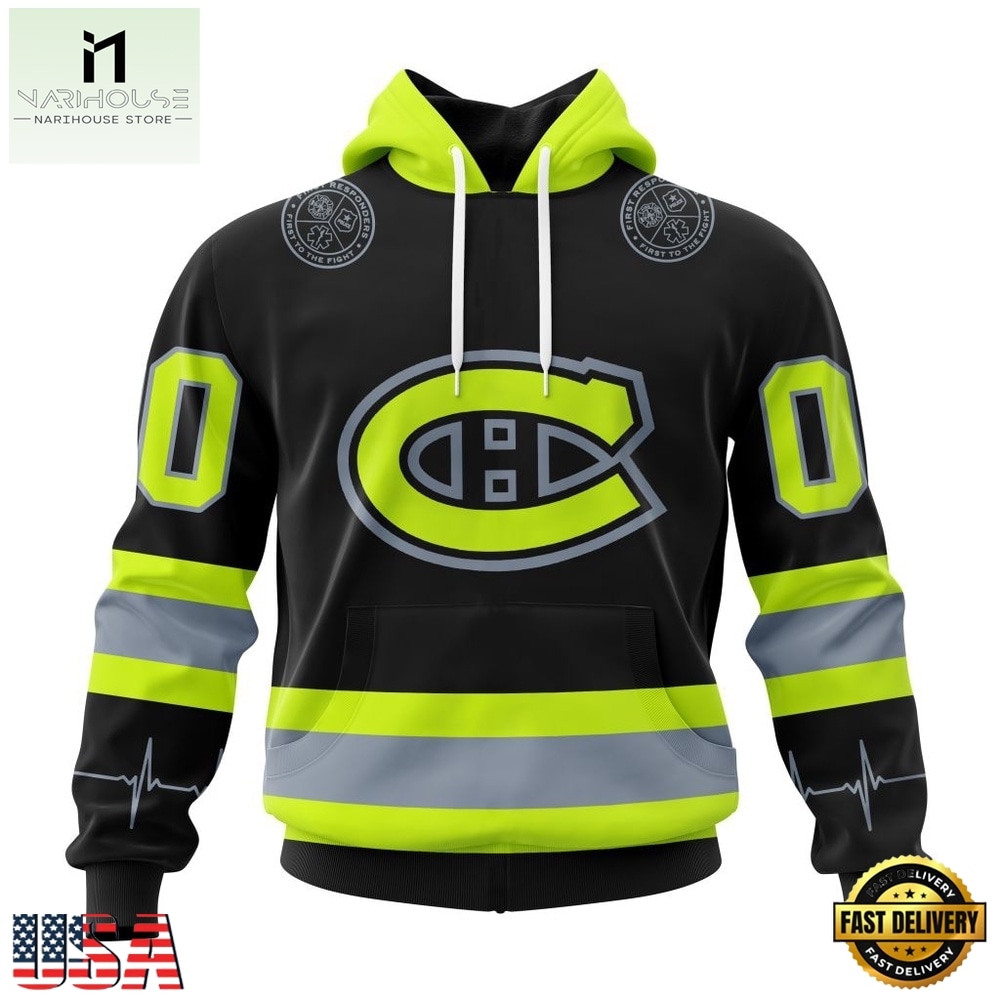 NHL Montreal Canadiens Specialized With FireFighter Uniforms Color Hoodie, T Shirt, NHL 3D Game Day Tee Nhl Montreal Canadiens Specialized With Firefighter Uniforms Color Hoodie T Shirt 1