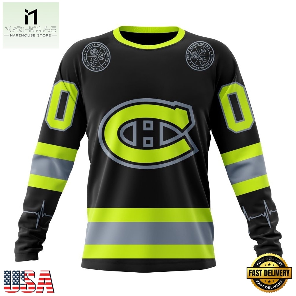 NHL Montreal Canadiens Specialized With FireFighter Uniforms Color Hoodie, T Shirt, NHL 3D Game Day Tee Nhl Montreal Canadiens Specialized With Firefighter Uniforms Color Hoodie T Shirt 3