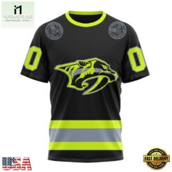 NHL Nashville Predators Specialized With FireFighter Uniforms Color Hoodie, T Shirt, NHL 3D Game Day Tee Nhl Nashville Predators Specialized With Firefighter Uniforms Color Hoodie T Shirt 4