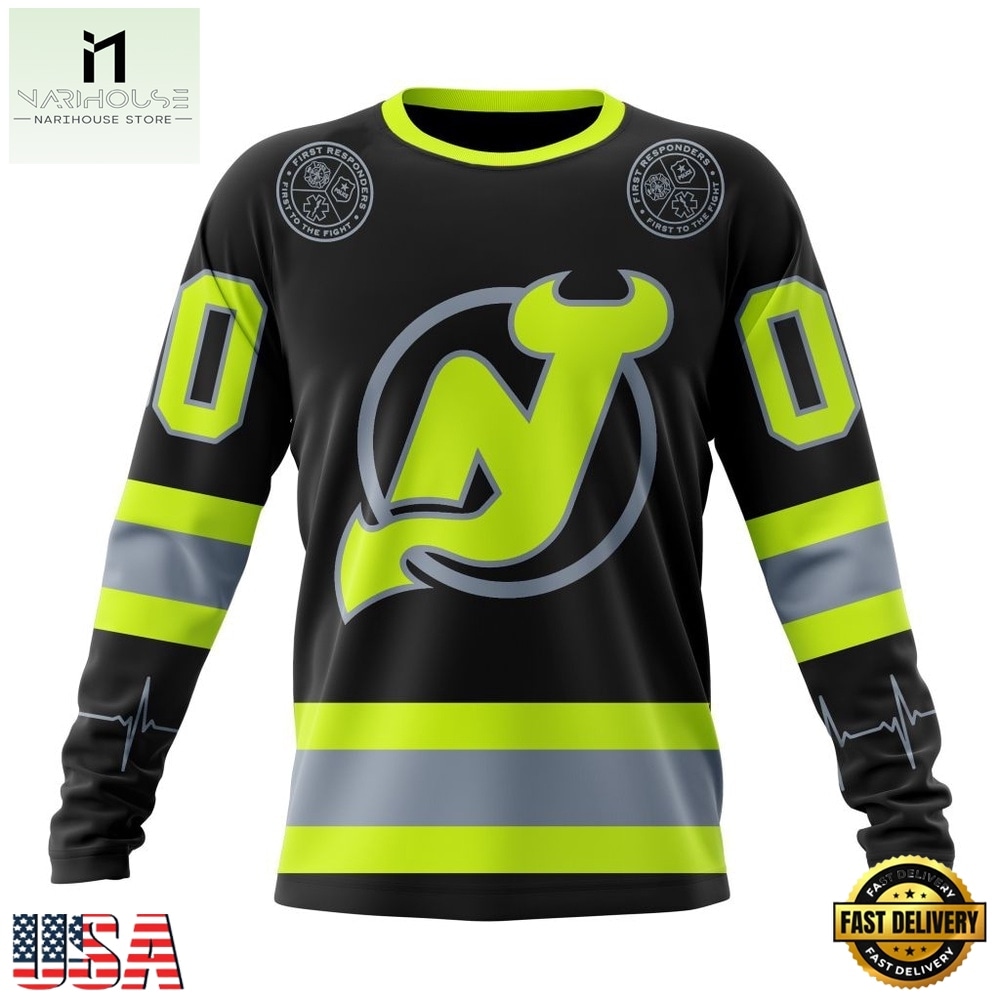 NHL New Jersey Devils Specialized With FireFighter Uniforms Color Hoodie, T Shirt, NHL 3D Game Day Tee Nhl New Jersey Devils Specialized With Firefighter Uniforms Color Hoodie T Shirt 3