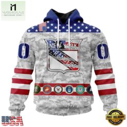 NHL New York Rangers Armed Forces Appreciation Design Hoodie, T Shirt, NHL 3D Game Day Tee Nhl New York Rangers Armed Forces Appreciation Design Hoodie T Shirt 1