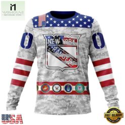 NHL New York Rangers Armed Forces Appreciation Design Hoodie, T Shirt, NHL 3D Game Day Tee Nhl New York Rangers Armed Forces Appreciation Design Hoodie T Shirt 3