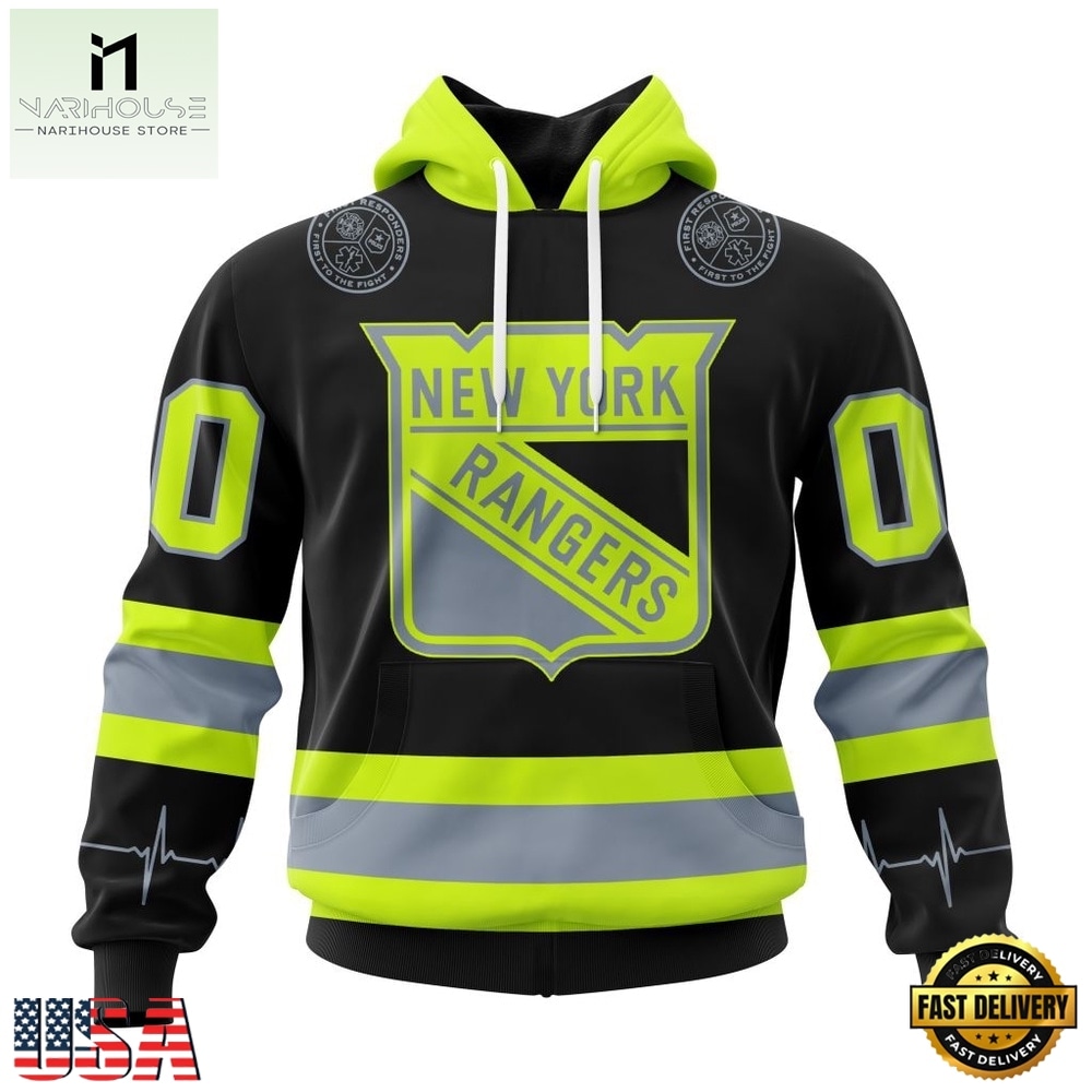 NHL New York Rangers Specialized With FireFighter Uniforms Color Hoodie, T Shirt, NHL 3D Game Day Tee Nhl New York Rangers Specialized With Firefighter Uniforms Color Hoodie T Shirt 1