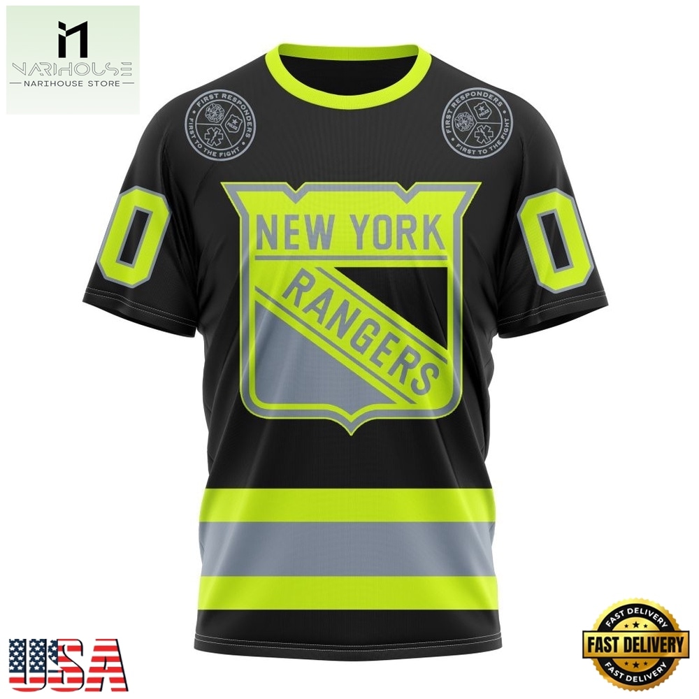 NHL New York Rangers Specialized With FireFighter Uniforms Color Hoodie, T Shirt, NHL 3D Game Day Tee Nhl New York Rangers Specialized With Firefighter Uniforms Color Hoodie T Shirt 4