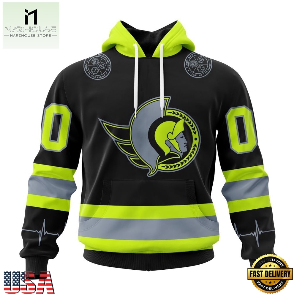 NHL Ottawa Senators Specialized With FireFighter Uniforms Color Hoodie, T Shirt, NHL 3D Game Day Tee Nhl Ottawa Senators Specialized With Firefighter Uniforms Color Hoodie T Shirt 1