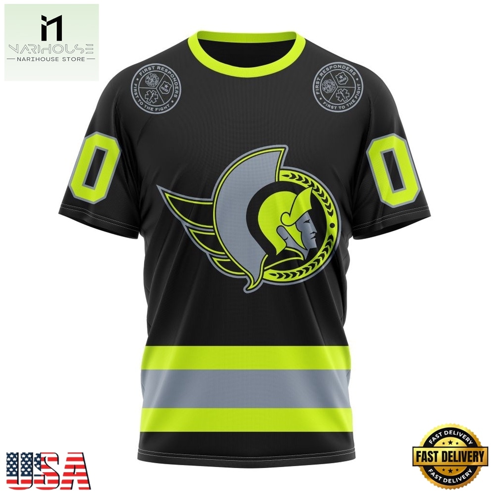 NHL Ottawa Senators Specialized With FireFighter Uniforms Color Hoodie, T Shirt, NHL 3D Game Day Tee Nhl Ottawa Senators Specialized With Firefighter Uniforms Color Hoodie T Shirt 4
