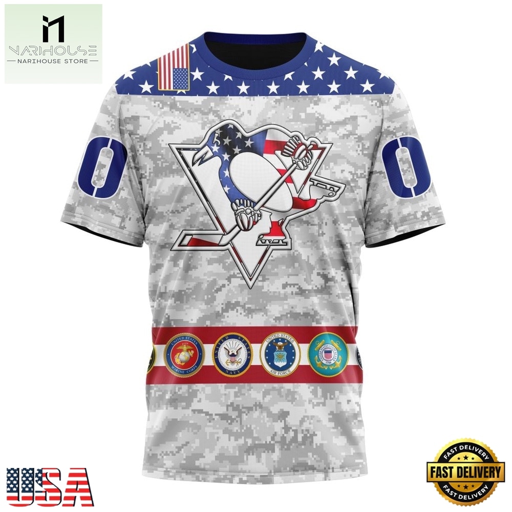 NHL Pittsburgh Penguins Armed Forces Appreciation Design Hoodie, T Shirt, NHL 3D Game Day Tee NHL Pittsburgh Penguins Armed Forces Appreciation Design Hoodie, T Shirt, NHL 3D Game Day Tee
