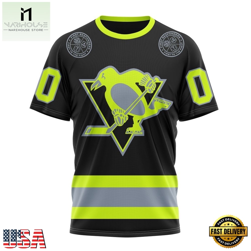 NHL Pittsburgh Penguins Specialized With FireFighter Uniforms Color Hoodie, T Shirt, NHL 3D Game Day Tee Nhl Pittsburgh Penguins Specialized With Firefighter Uniforms Color Hoodie T Shirt 4