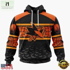 NHL San Jose Sharks Halloween Design Personalized Hoodie, T Shirt, Sweatshirt, NHL 3D Game Day Tee Nhl San Jose Sharks Halloween Design Personalized Hoodie T Shirt Sweatshirt 1