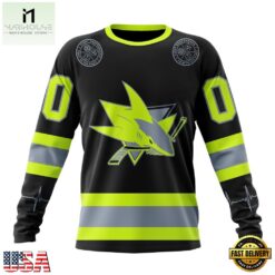 NHL San Jose Sharks Specialized With FireFighter Uniforms Color Hoodie, T Shirt, NHL 3D Game Day Tee Nhl San Jose Sharks Specialized With Firefighter Uniforms Color Hoodie T Shirt 3